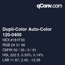 Color code: Dupli-Color Auto-Color - 120-0400 | qconv.com