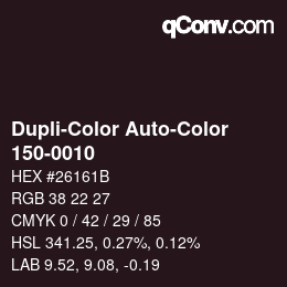 Color code: Dupli-Color Auto-Color - 150-0010 | qconv.com