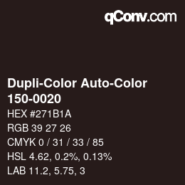 Color code: Dupli-Color Auto-Color - 150-0020 | qconv.com