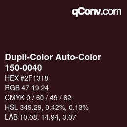 Color code: Dupli-Color Auto-Color - 150-0040 | qconv.com