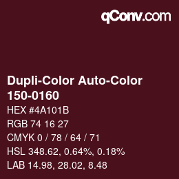 Farbcode: Dupli-Color Auto-Color - 150-0160 | qconv.com