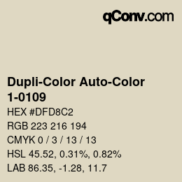 Farbcode: Dupli-Color Auto-Color - 1-0109 | qconv.com