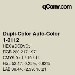 Código de color: Dupli-Color Auto-Color - 1-0112 | qconv.com