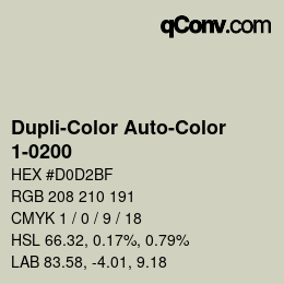 Code couleur: Dupli-Color Auto-Color - 1-0200 | qconv.com