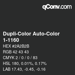 Code couleur: Dupli-Color Auto-Color - 1-1160 | qconv.com