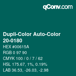 Color code: Dupli-Color Auto-Color - 20-0180 | qconv.com