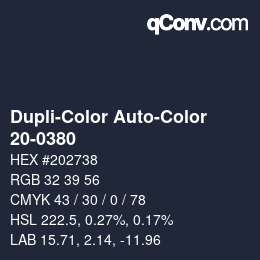 Color code: Dupli-Color Auto-Color - 20-0380 | qconv.com