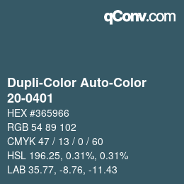 Color code: Dupli-Color Auto-Color - 20-0401 | qconv.com