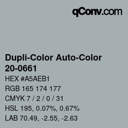 カラーコード: Dupli-Color Auto-Color - 20-0661 | qconv.com