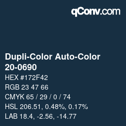 Color code: Dupli-Color Auto-Color - 20-0690 | qconv.com