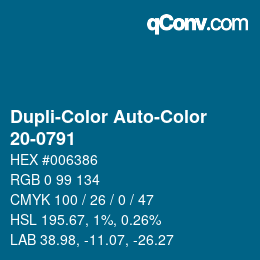 Color code: Dupli-Color Auto-Color - 20-0791 | qconv.com