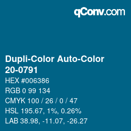 Code couleur: Dupli-Color Auto-Color - 20-0791 | qconv.com