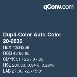 Color code: Dupli-Color Auto-Color - 20-0830 | qconv.com