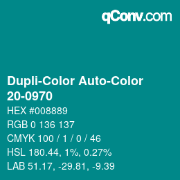 Color code: Dupli-Color Auto-Color - 20-0970 | qconv.com