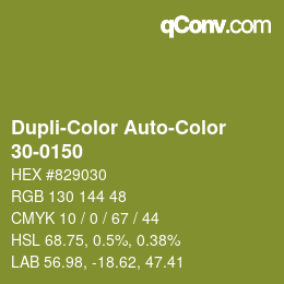 Color code: Dupli-Color Auto-Color - 30-0150 | qconv.com