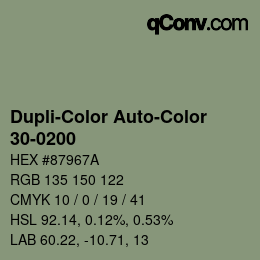Farbcode: Dupli-Color Auto-Color - 30-0200 | qconv.com