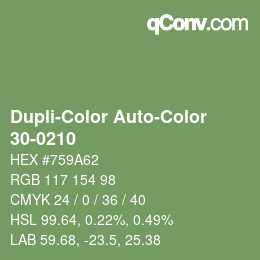 Color code: Dupli-Color Auto-Color - 30-0210 | qconv.com