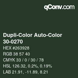 Color code: Dupli-Color Auto-Color - 30-0270 | qconv.com