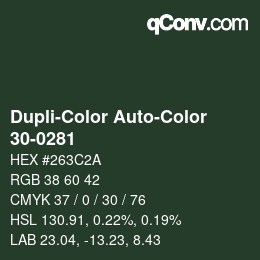 Color code: Dupli-Color Auto-Color - 30-0281 | qconv.com