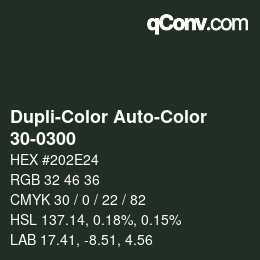 Color code: Dupli-Color Auto-Color - 30-0300 | qconv.com