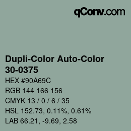 Color code: Dupli-Color Auto-Color - 30-0375 | qconv.com