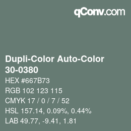 Color code: Dupli-Color Auto-Color - 30-0380 | qconv.com