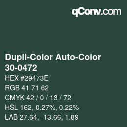 Color code: Dupli-Color Auto-Color - 30-0472 | qconv.com