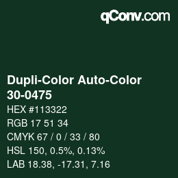 Código de color: Dupli-Color Auto-Color - 30-0475 | qconv.com