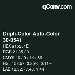 Color code: Dupli-Color Auto-Color - 30-0541 | qconv.com