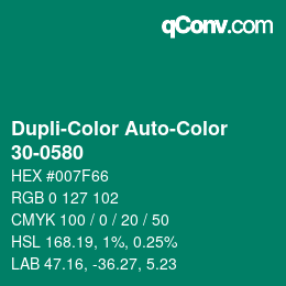 カラーコード: Dupli-Color Auto-Color - 30-0580 | qconv.com
