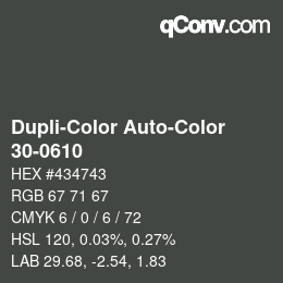 Color code: Dupli-Color Auto-Color - 30-0610 | qconv.com