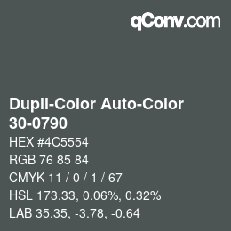 Color code: Dupli-Color Auto-Color - 30-0790 | qconv.com