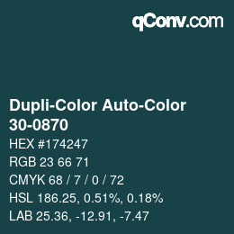 Color code: Dupli-Color Auto-Color - 30-0870 | qconv.com