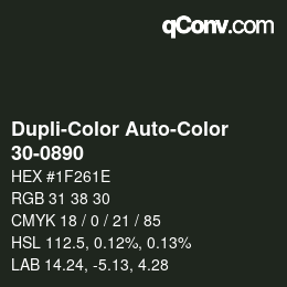 Color code: Dupli-Color Auto-Color - 30-0890 | qconv.com