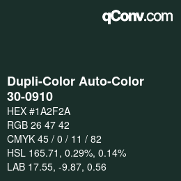 Color code: Dupli-Color Auto-Color - 30-0910 | qconv.com