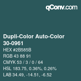 Color code: Dupli-Color Auto-Color - 30-0961 | qconv.com