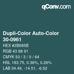 Código de color: Dupli-Color Auto-Color - 30-0961 | qconv.com