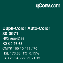 Farbcode: Dupli-Color Auto-Color - 30-0971 | qconv.com