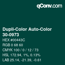 Color code: Dupli-Color Auto-Color - 30-0973 | qconv.com