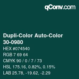 Farbcode: Dupli-Color Auto-Color - 30-0980 | qconv.com