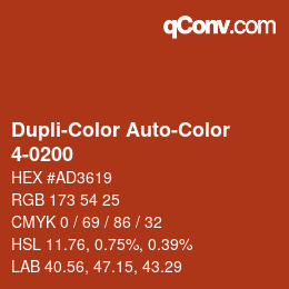 Color code: Dupli-Color Auto-Color - 4-0200 | qconv.com