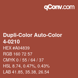 Color code: Dupli-Color Auto-Color - 4-0210 | qconv.com