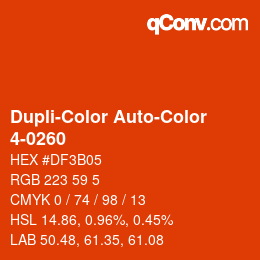 Color code: Dupli-Color Auto-Color - 4-0260 | qconv.com