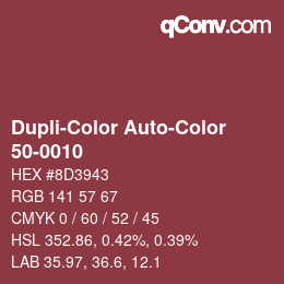 Color code: Dupli-Color Auto-Color - 50-0010 | qconv.com