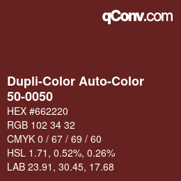 Color code: Dupli-Color Auto-Color - 50-0050 | qconv.com