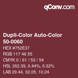 Código de color: Dupli-Color Auto-Color - 50-0060 | qconv.com