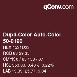 Color code: Dupli-Color Auto-Color - 50-0190 | qconv.com