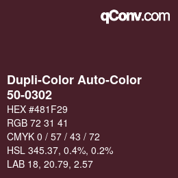 Color code: Dupli-Color Auto-Color - 50-0302 | qconv.com