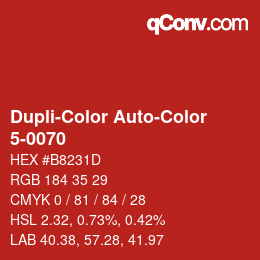 Color code: Dupli-Color Auto-Color - 5-0070 | qconv.com