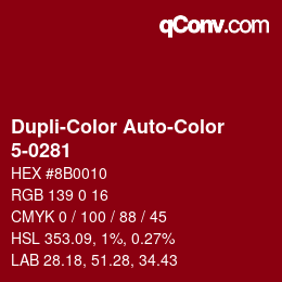 Color code: Dupli-Color Auto-Color - 5-0281 | qconv.com